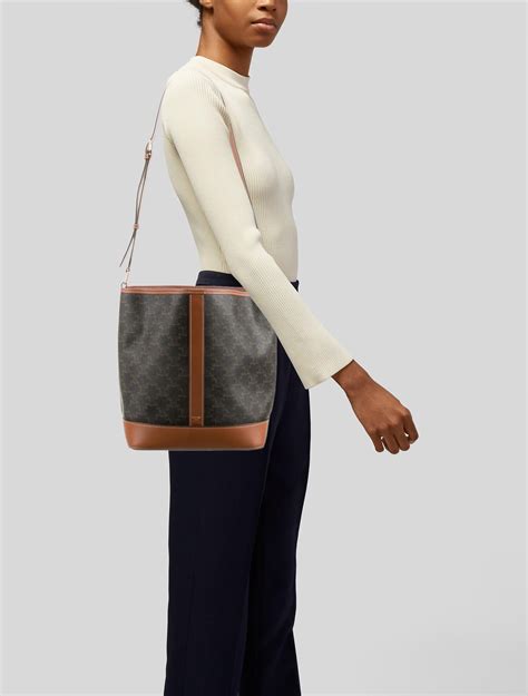 celine medium bucket 6|Celine triomphe medium bucket bag.